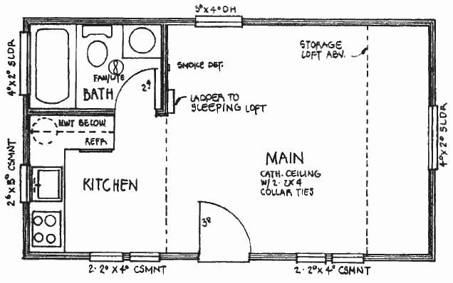 16 X 20 Cabin Floor Plans